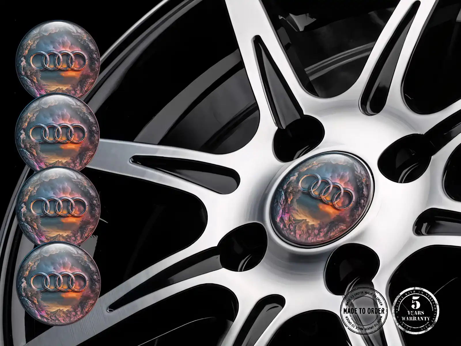 Audi Dome-Sticker-Logo Premium Silikon-Design